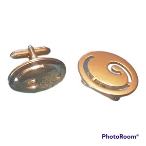 Gold Tone Swank Cufflinks Swirl Vintage